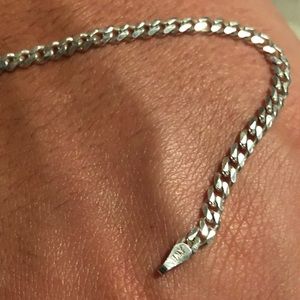 Sterling Silver Cuban Curb Link Italian Bracelet